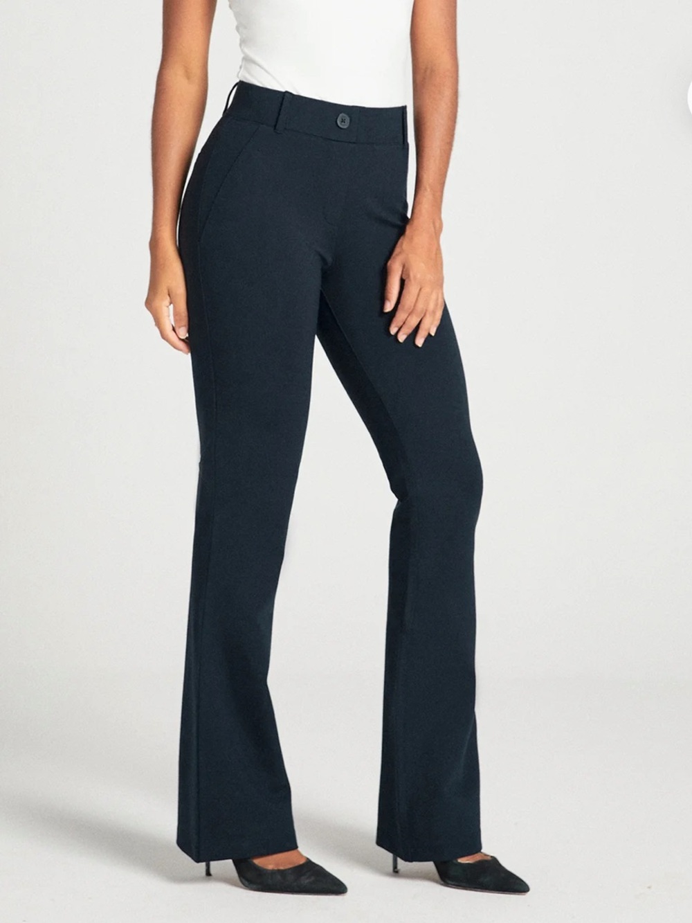 BETABRAND Classic DPYP Dress Pant Yoga Pant | Bootcut (Navy) Sz M